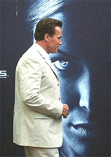 Schwarzenegger, en la presentación de  Terminator 3. 