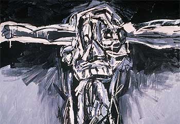 La obra  Crucifixión 1963,   de Antonio Saura, que se puede contemplar en la exposición abierta ayer en el Guggenheim .