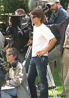 Achero Mañas, durante el rodaje de  Noviembre.