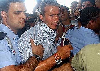 Beckham, en la Ciudad Deportiva, ayer por la mañana.