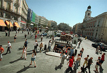 Vista de la Puerta del Sol, donde el Ministerio de Fomento tiene previsto construir la  macroestación  subterránea.