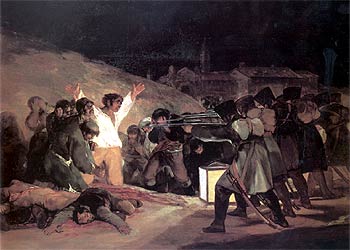 Fusilamientos del 3 de mayo en la montaña del Príncipe Pío , obra de Francisco de Goya.