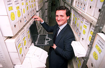 Alberto Dorrego, en la reciente presentación de la informatización de los archivos judiciales.