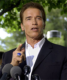 Arnold Schwarzenegger, la pasada madrugada en Los Ángeles.