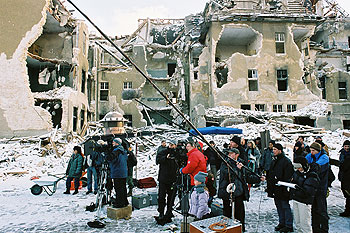 Rodaje de una película en una imagen de archivo.