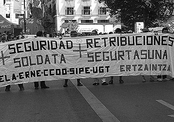 PROTESTA DE 'ERTZAINAS'.