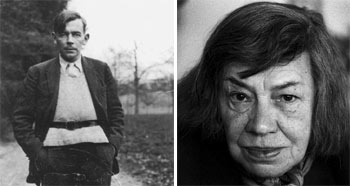 Arriba, el escritor austriaco Friedrich Glauser y la estadounidense Patricia Highsmith.