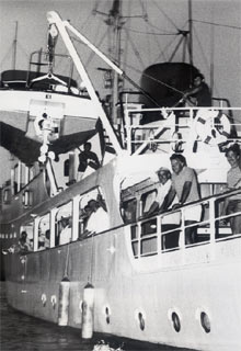 Felipe González, en el  Azor,  barco que utilizaba Franco para sus veraneos.