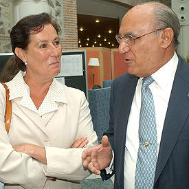 El presidente del Tribunal Supremo, Francisco Hernando, y la ex ministra de Justicia Margarita Mariscal de Gante.