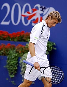 Ferrero, cabizbajo en uno de sus malos momentos durante el partido.