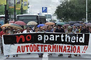 Manifestación de seguidores de Batasuna en San Sebastián
