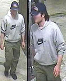 Imágenes del presunto asesino de la ministra Lindh tomadas de un vídeo.