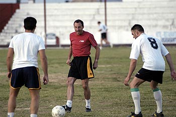 Fermín Cacho, durante un entrenamiento del Iliturgi.