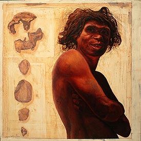 Dibujo del  Homo antecessor,  sin pelo corporal, de hace un millón de años.