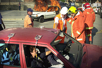 Torrent ensaya un accidente con varias víctimas