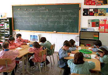 Un aula de educación infantil en un colegio público de Valencia.