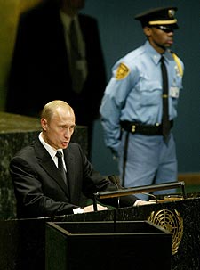Putin, en su intervención ayer en la Asamblea General de la ONU.rnrn REUTERS