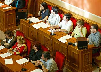 Imagen tomada la semana pasada en la Audiencia de Barcelona del jurado popular que ha de dictar veredicto sobre el crimen del Maremàgnum.