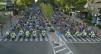 Algunos de los participantes en el Día de la Bicicleta.