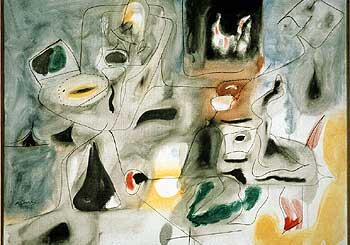  Abrazo  Good hope Road II (Pastoral)  (1945),  óleo de Arshile Gorky , del Museo Thyssen de Madrid.