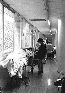 Urgencias del hospital Vall d'Hebron, saturadas en el mes de enero.