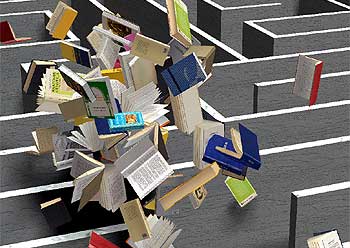  Políglotas I,  de Alicia Martín, en la exposición  El real viaje real   del P.S.1, de Nueva   York. 