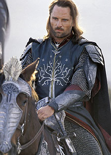 En la imagen de abajo, el actor Viggo Mortensen, en  El señor de los anillos. 