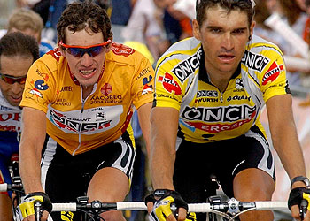 Isidro Nozal e Igor Galdeano, en una etapa de la pasada Vuelta a España.