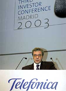 César Alierta, durante su encuentro de ayer con los analistas.