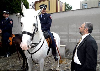 Fausto Fernández, durante su visita a la Jefatura de la Policía Municipal de Madrid.