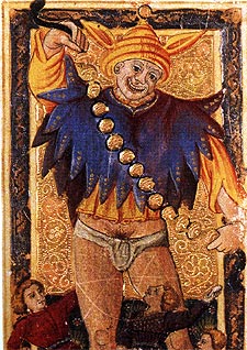 Arcano del loco del Tarot de Carlos VI.