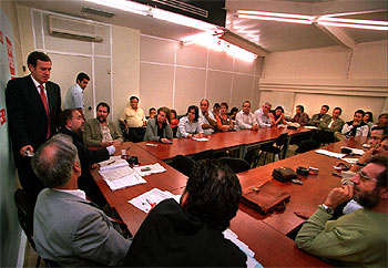 Pla con los alcaldes socialistas.