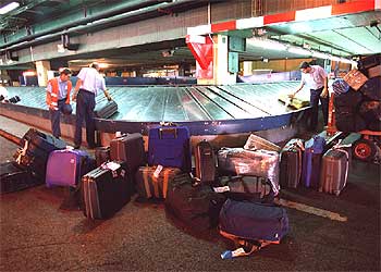 Zona de distribución de equipajes del aeropuerto de Madrid-Barajas.