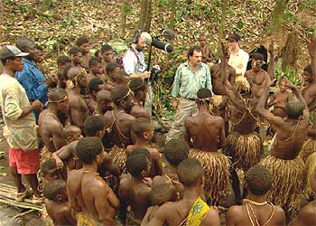 Un momento del rodaje de  Eyengui. El dios del sueño. 