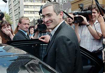 Mijaíl Jodorkovski, a la salida de la fiscalía de Moscú el pasado mes de julio.