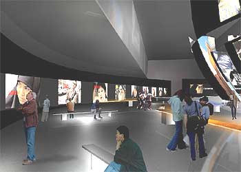 Recreación virtual de la exposición  Voces,  sobre diversidad lingüística, que se presentará en el recinto Fòrum.