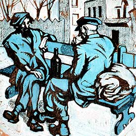 Dibujo de Juan Gris reproducido en la portada de la revista  Charivari  el 1 de enero de 1911 (colección particular).