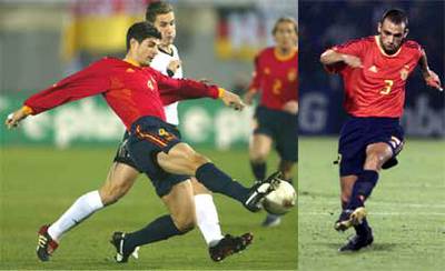 César y Raúl Bravo, en sendos encuentros con la selección.