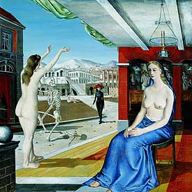 'El llamamiento' (1944), de Paul Delvaux, perteneciente a los fondos de la colección Telefónica.