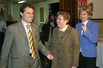 Artur Mas, en un acto electoral celebrado en Barcelona por la mañana.