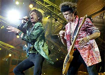 Mick Jagger y Keith Richards, en Madrid, durante la última gira del grupo.