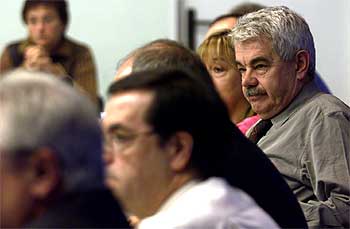 Pasqual Maragall, ayer, durante la ejecutiva del PSC.