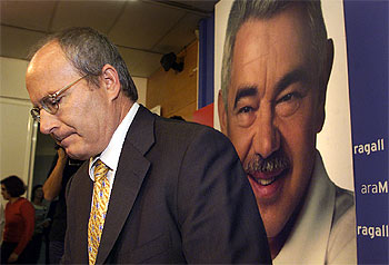 José Montilla, ayer, tras la reunión de la ejecutiva del PSC.