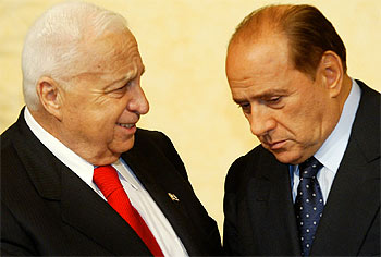 Berlusconi recibe a Sharon en Roma
