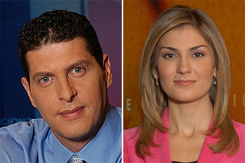 David Tejera (izquierda) y Sandra Golpe, presentadores de los espacios  Estrenos  y  Globalización XXI,  respectivamente.