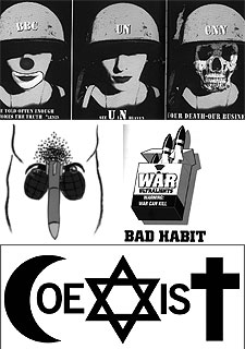 Arriba,  Tic-Tac-Toe,  de Thomas Delacroix & Agnieszka Dellfina; en el centro,  Coexistence,  de Piotr Mlodozeniec; abajo, a la izquierda,  El orgullo masculino de George W.,  de Barbara Steinitz; a la derecha,  Bad habit,  de Dylan.