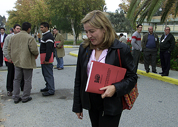 Concha Caballero, ayer, tras anunciar su retirada de la candidatura a la Junta.