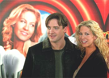 Brendan Fraser y Jenna Elfman, en la presentación el lunes en Madrid de  Looney Tunes de nuevo en acción .