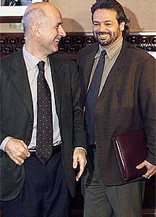 Duran Lleida (CiU), a la izquierda, y Ernest Benach (ERC).