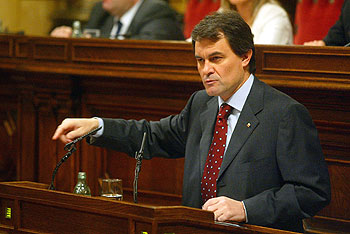 Artur Mas, ayer en la sesión del debate de investidura del presidente de la Generalitat.